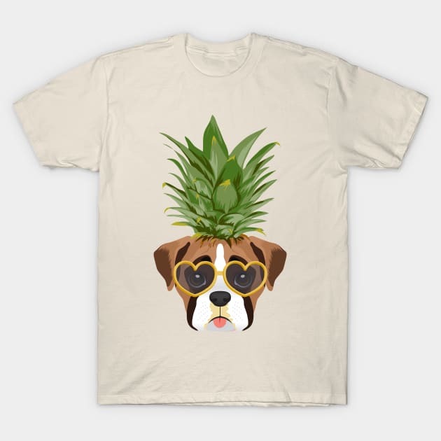 Pineapple Shirt & Gifts for Women, Kids, Boys, Teen Girls, Boxer Dog Lover Summer T-Shirt by Happy Lime